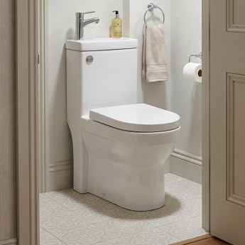 Delphi P2 Compact Combi Close Coupled Toilet and Integrated Basin excluding Tap | Product Image