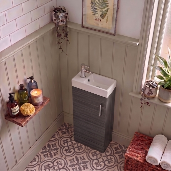 Delphi Pavilion 400mm 1-Door Floor Standing Vanity Unit (inc Cloakroom Basin) | Product Image