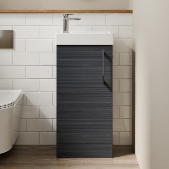 Delphi Pavilion 400mm 1-Door Floor Standing Vanity Unit (inc Cloakroom Basin) | Product Image
