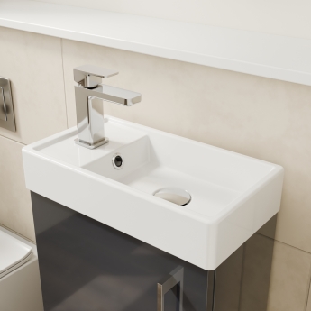Delphi Pavilion Grey 400mm 1-Door Floor Standing Vanity Unit (inc Cloakroom Basin) | Product Image