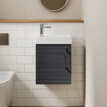 Delphi Pavilion 400mm 1-Door Wall Hung Vanity Unit (inc Cloakroom Basin) | Product Image
