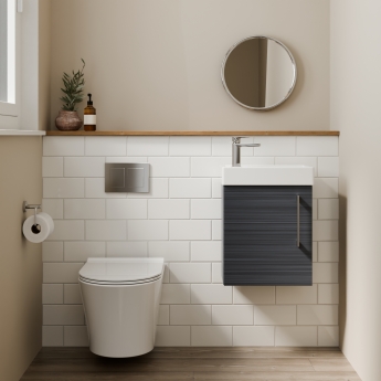 Delphi Pavilion Anthracite 400mm 1-Door Wall Hung Vanity Unit (inc Cloakroom Basin) | Product Image