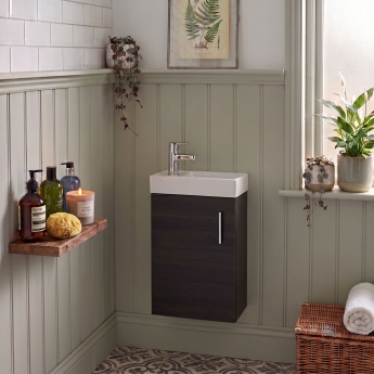 Delphi Pavilion 400mm 1-Door Wall Hung Vanity Unit (inc Cloakroom Basin) | Product Image