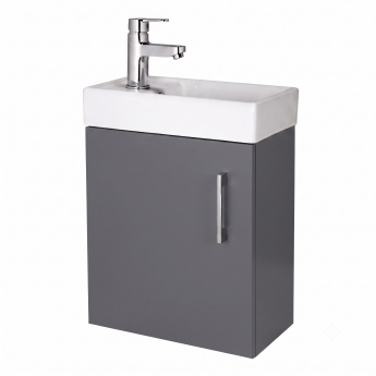 Delphi Pavilion 400mm 1-Door Wall Hung Vanity Unit (inc Cloakroom Basin) | Product Image
