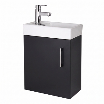 Delphi Pavilion 400mm 1-Door Wall Hung Vanity Unit (inc Cloakroom Basin) | Product Image