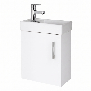Delphi Pavilion 400mm 1-Door Wall Hung Vanity Unit (inc Cloakroom Basin) | Product Image