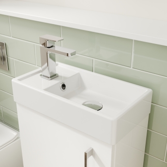 Delphi Pavilion White 400mm 1-Door Wall Hung Vanity Unit (inc Cloakroom Basin) | Product Image