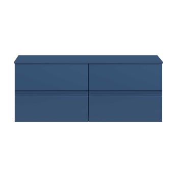 Delphi Penthouse Satin Blue 1200mm 4-Drawer Wall Hung Countertop Vanity Unit | Product Image