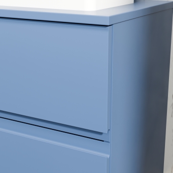 Delphi Penthouse Satin Blue 1200mm 4-Drawer Wall Hung Countertop Vanity Unit | Product Image