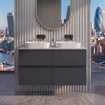 Delphi Penthouse 1200mm 4-Drawer Wall Hung Premium Countertop Vanity Unit | Product Image