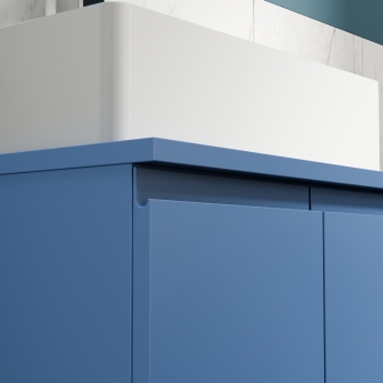 Delphi Penthouse Satin Blue 500mm 2-Door Floor Standing Countertop Vanity Unit | Product Image