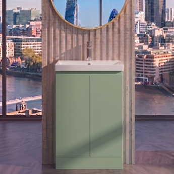 Delphi Penthouse 500mm 2-Door Floor Standing Vanity Unit (inc Basin) | Product Image