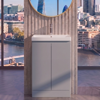 Delphi Penthouse 500mm 2-Door Floor Standing Vanity Unit (inc Basin) | Product Image