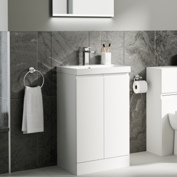 Delphi Penthouse 500mm 2-Door Floor Standing Vanity Unit (inc Basin) | Product Image