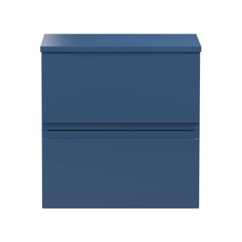 Delphi Penthouse Satin Blue 500mm 2-Drawer Wall Hung Countertop Vanity Unit | Product Image