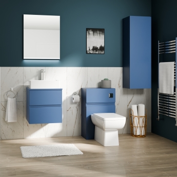 Delphi Penthouse Satin Blue 500mm 2-Drawer Wall Hung Countertop Vanity Unit | Product Image