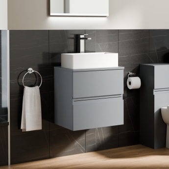 Delphi Penthouse 500mm 2-Drawer Wall Hung Countertop Vanity Unit | Product Image