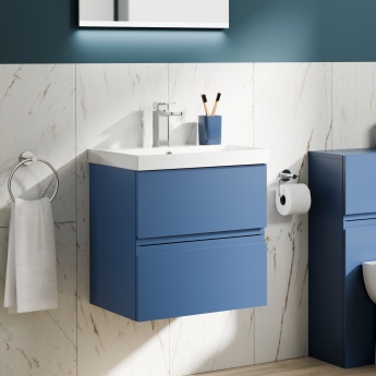 Delphi Penthouse 500mm 2-Drawer Wall Hung Vanity Unit (inc Basin) | Product Image