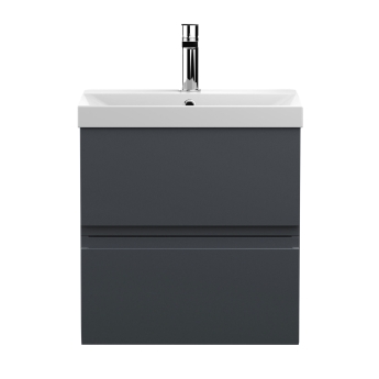 Delphi Penthouse 500mm 2-Drawer Wall Hung Vanity Unit (inc Basin) | Product Image