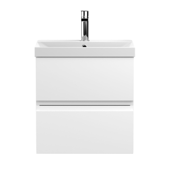 Delphi Penthouse 500mm 2-Drawer Wall Hung Vanity Unit (inc Basin) | Product Image