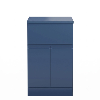 Delphi Penthouse Satin Blue 500mm 2-Door 1-Drawer Floor Standing Countertop Vanity Unit | Product Image