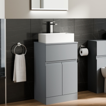 Delphi Penthouse 500mm 2-Door 1-Drawer Floor Standing Countertop Vanity Unit | Product Image