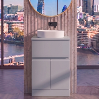 Delphi Penthouse 500mm 2-Door 1-Drawer Floor Standing Countertop Vanity Unit | Product Image