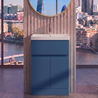 Delphi Penthouse 500mm 2-Door 1-Drawer Floor Standing Vanity Unit (inc Basin) | Product Image
