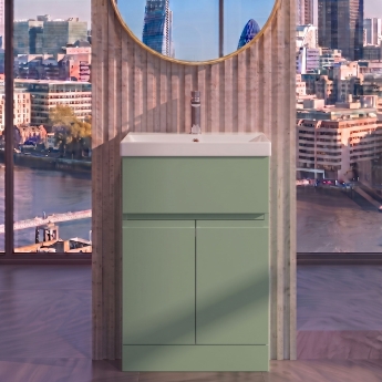 Delphi Penthouse 500mm 2-Door 1-Drawer Floor Standing Vanity Unit (inc Basin) | Product Image