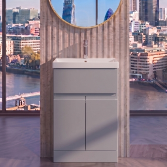 Delphi Penthouse 500mm 2-Door 1-Drawer Floor Standing Vanity Unit (inc Basin) | Product Image