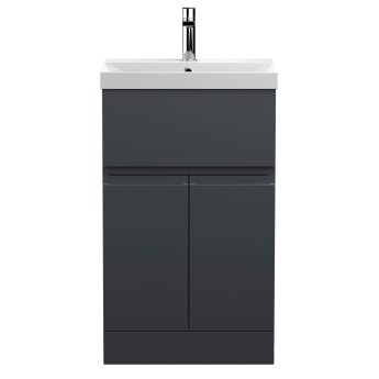 Delphi Penthouse 500mm 2-Door 1-Drawer Floor Standing Vanity Unit (inc Basin) | Product Image