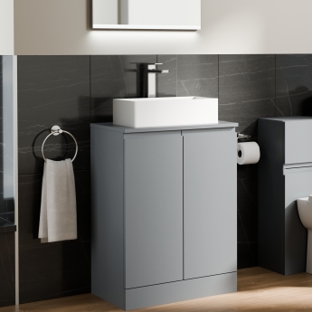 Delphi Penthouse 600mm 2-Door Floor Standing Countertop Vanity Unit | Product Image