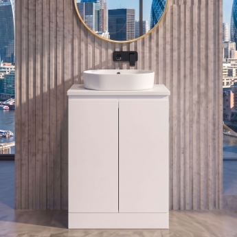 Delphi Penthouse 600mm 2-Door Floor Standing Countertop Vanity Unit | Product Image