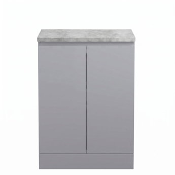 Delphi Penthouse 600mm 2-Door Floor Standing Premium Countertop Vanity Unit | Product Image