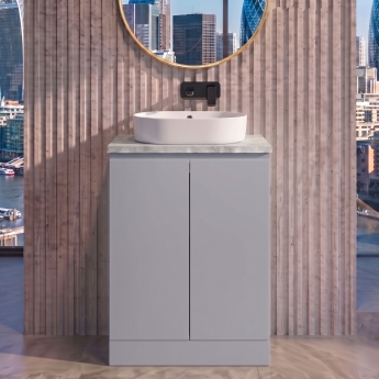 Delphi Penthouse 600mm 2-Door Floor Standing Premium Countertop Vanity Unit | Product Image