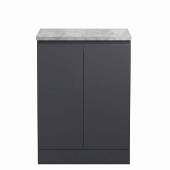 Delphi Penthouse 600mm 2-Door Floor Standing Premium Countertop Vanity Unit | Product Image