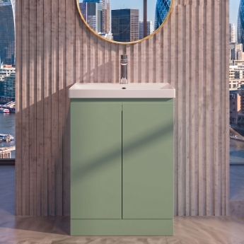 Delphi Penthouse 600mm 2-Door Floor Standing Vanity Unit (inc Basin) | Product Image