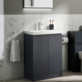 Delphi Penthouse 600mm 2-Door Floor Standing Vanity Unit (inc Basin) | Product Image