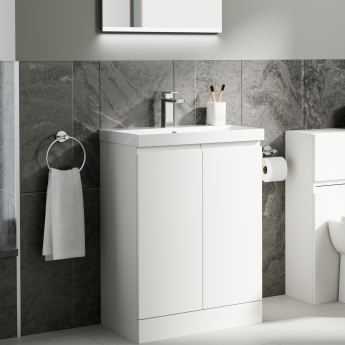 Delphi Penthouse 600mm 2-Door Floor Standing Vanity Unit (inc Basin) | Product Image