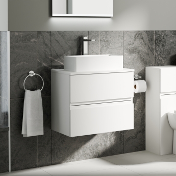Delphi Penthouse 600mm 2-Drawer Wall Hung Countertop Vanity Unit | Product Image