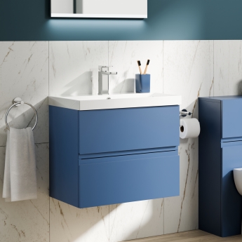 Delphi Penthouse 600mm 2-Drawer Wall Hung Vanity Unit (inc Basin) | Product Image