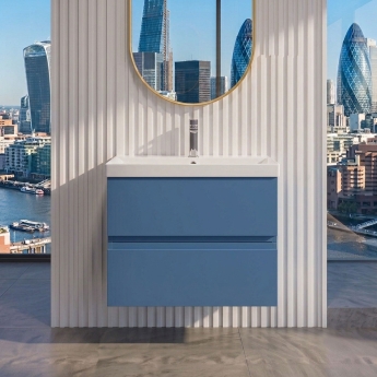 Delphi Penthouse 600mm 2-Drawer Wall Hung Vanity Unit (inc Basin) | Product Image