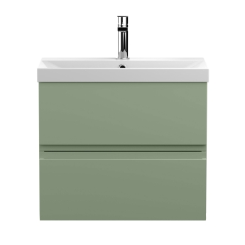 Delphi Penthouse 600mm 2-Drawer Wall Hung Vanity Unit (inc Basin) | Product Image