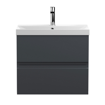 Delphi Penthouse 600mm 2-Drawer Wall Hung Vanity Unit (inc Basin) | Product Image