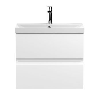 Delphi Penthouse 600mm 2-Drawer Wall Hung Vanity Unit (inc Basin) | Product Image