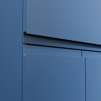 Delphi Penthouse Satin Blue 600mm 2-Door 1-Drawer Floor Standing Countertop Vanity Unit | Product Image