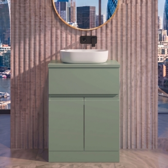 Delphi Penthouse 600mm 2-Door 1-Drawer Floor Standing Countertop Vanity Unit | Product Image