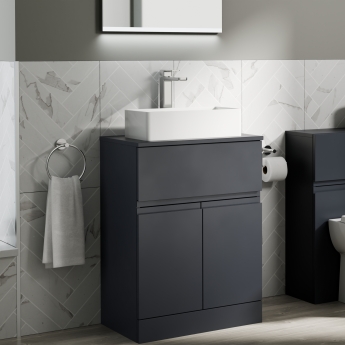 Delphi Penthouse 600mm 2-Door 1-Drawer Floor Standing Countertop Vanity Unit | Product Image