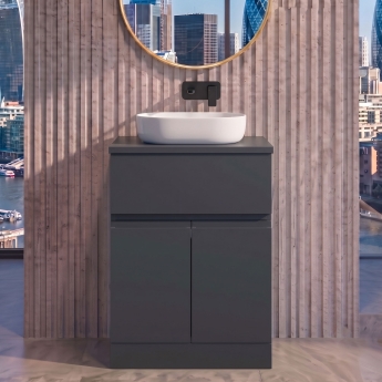 Delphi Penthouse 600mm 2-Door 1-Drawer Floor Standing Countertop Vanity Unit | Product Image