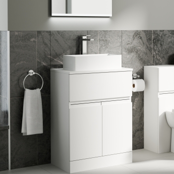Delphi Penthouse 600mm 2-Door 1-Drawer Floor Standing Countertop Vanity Unit | Product Image